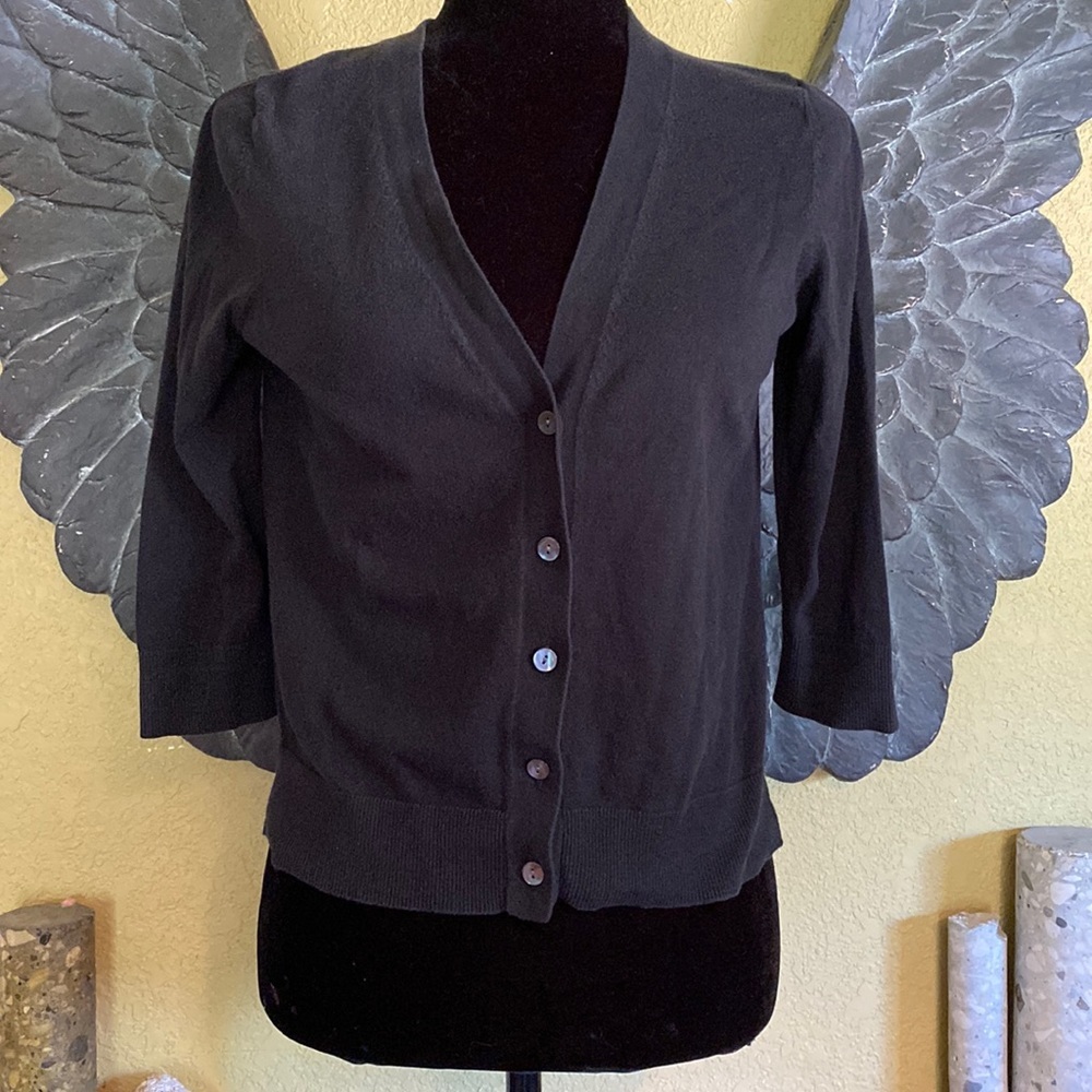 Gap Cropped Button Down Cardigan 3/4 Sleeve